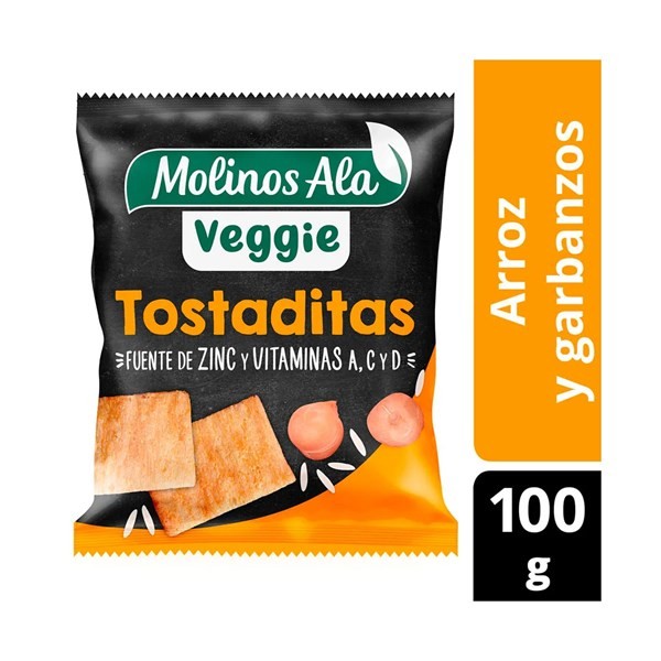 Tostadas Veggie Molinos Ala Arroz Garbanzos Y Maíz 100 grs #1