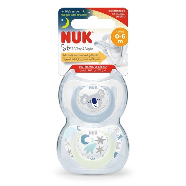 Chupete Nuk Star Day & Night Koala Celeste T1 06 -m x 2 un #1