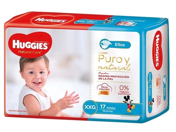 Pañal Huggies Natural Care Megapack Nene Xxg #1