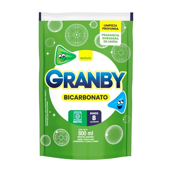 Jabón Líquido Para Ropa Granby Matic Limón 800 cc. alt