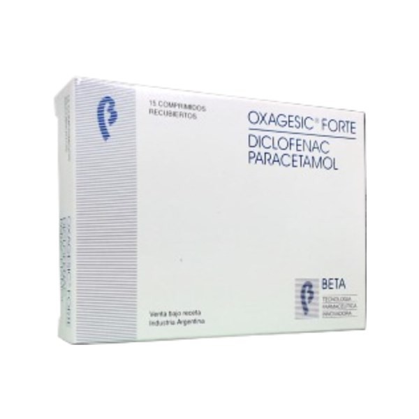 Beta Oxagesic Forte Diclofenac Potásico + Paracetamol x 15 Comp Recubiertos #1