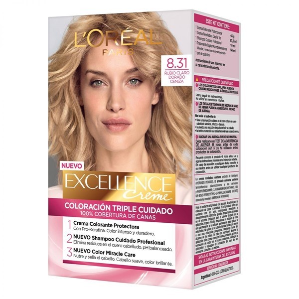 Excellence Kit Coloracion 8.31 Rubio Claro Dorado alt