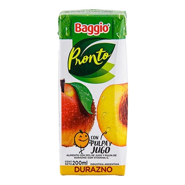 Jugo Baggio Pronto Durazno X 200 Cc #1