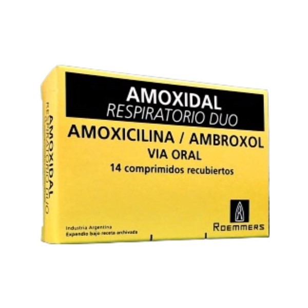 Roemmers Amoxidal Respiratorio Duo Amoxicilina + Ambroxol x 14 Comp Recubiertos #1