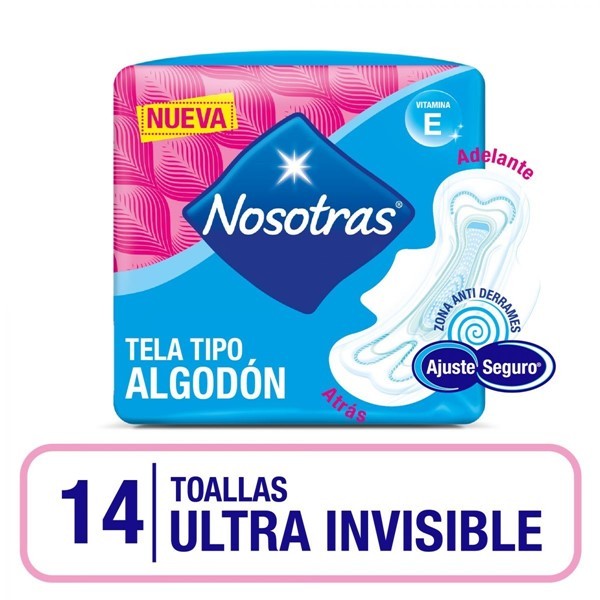 Nosotras Toalla Ultra Invisible Tela Vite (14 Unidades)