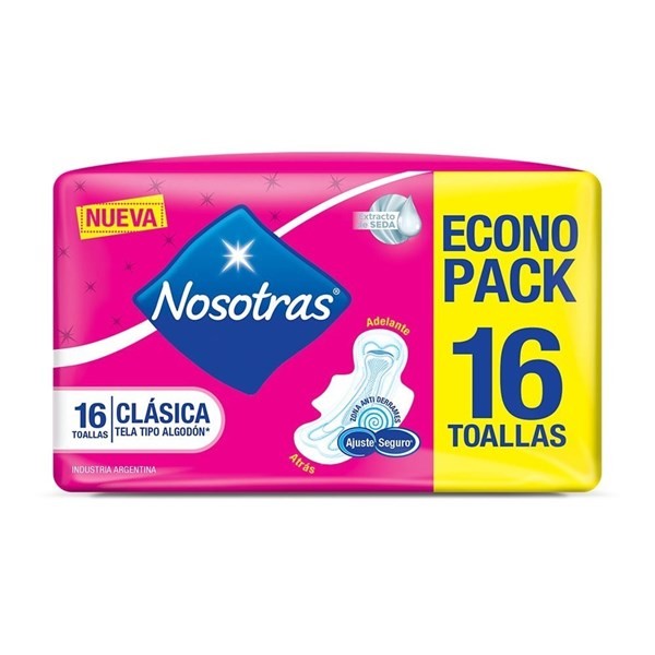 Nosotras Toallitas Higénicas Clásicas Tela X 16 U | Unico #1