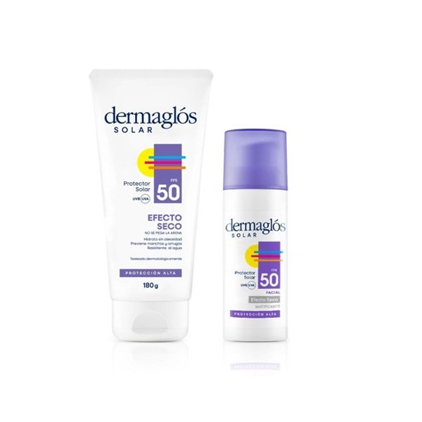 Dermaglos Set Solar Facial Y Corporal Efecto Seco 2 Unid #1