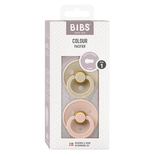 Bibs Chupete Tetina Redonda Crudo & Rosa Viejo Talle 1 |  2 Unidades