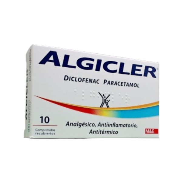 M&E Algicler Diclofenac Potásico + Paracetamol x 10 Comp #1