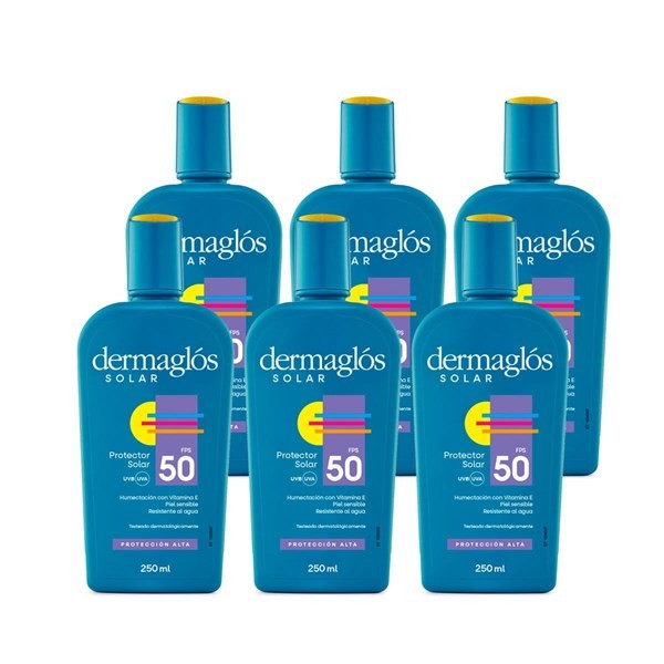 Kit Protector Solar Dermaglós Emulsion Fps 50 X6 Unidades #1