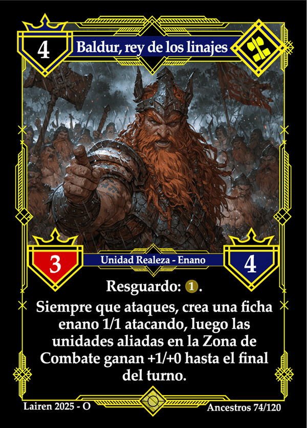 074 Baldur, Rey De Los Linajes Precon Enano/Desertor - Coste 4