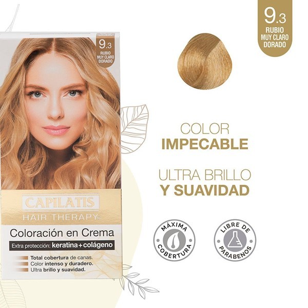 Capilatis Kit Coloración en Crema Rubio Muy Claro Dorado N°9.3 alt