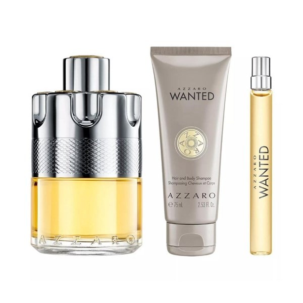 Azzaro Set Wanted Edt 100 Ml + Shampoo + Travel Size 3 Unid alt