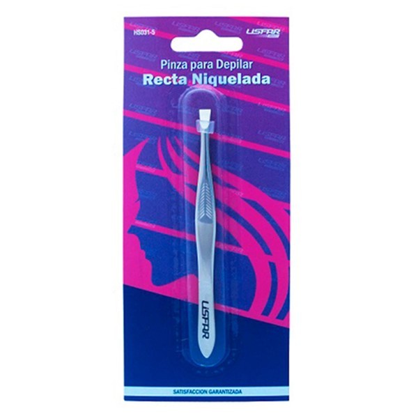 Lisfar Pinza Depilar Recta Niquelada Hs031-5 alt