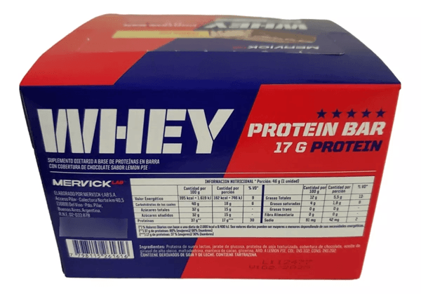 Mervicklab Whey Protein Bar 12 Unidades | Barra Proteica Sabor Lemon Pie alt