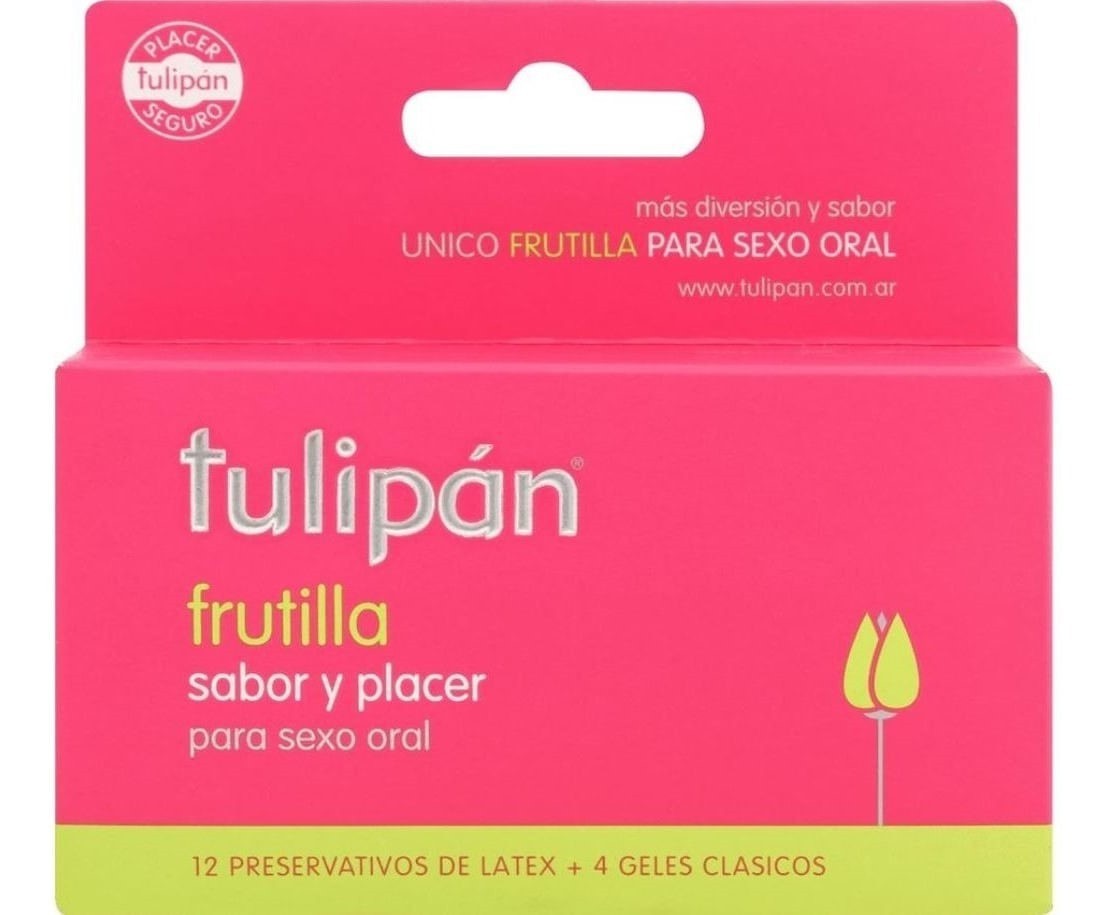 Tulipan Preservativo Latex Sabor Frutilla 12 Unidades Variedad, Tulipán