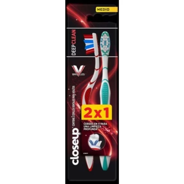 Close Up Cepillo Deep Clean Medio (2 Unidades)