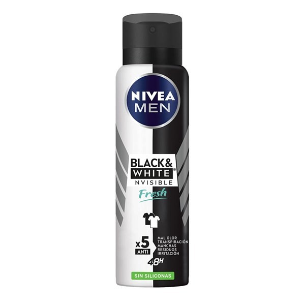 Desodorante Antitranspirante Nivea Men Black & White Fresh Sin Siliconas 150 ml. alt