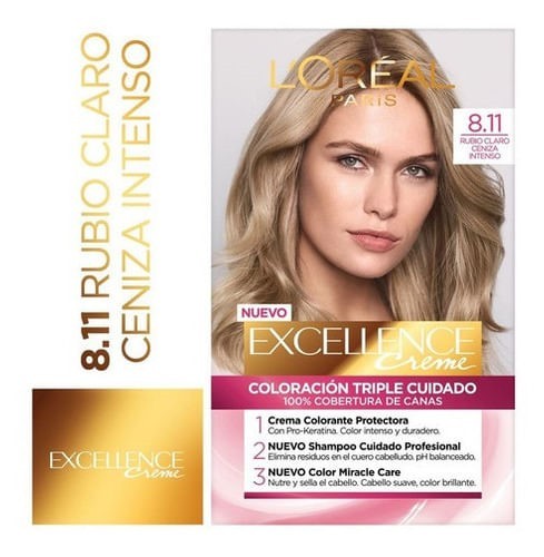 Excellence Kit Coloracion 8.11 Rubio Claro Ceniza