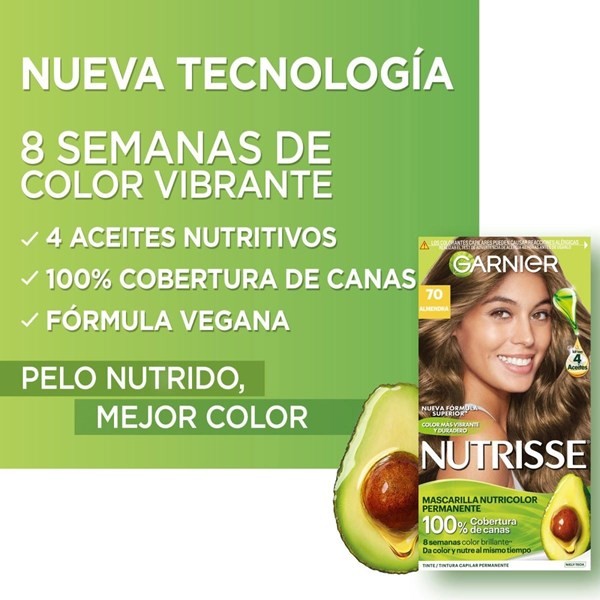 Garnier Nutrisse Kit Coloración Permanente Tono 70 Almendra Clásico alt