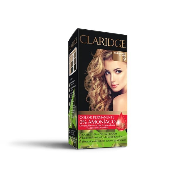 Kit De Coloración Permanente En Crema Claridge 0% Amoniaco 9 Rubio Muy Claro #1