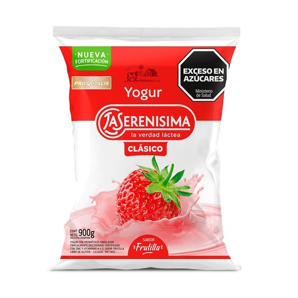 Yogur Bebible Entero La Serenísima Sabor Frutilla En Sachet 900 G. alt