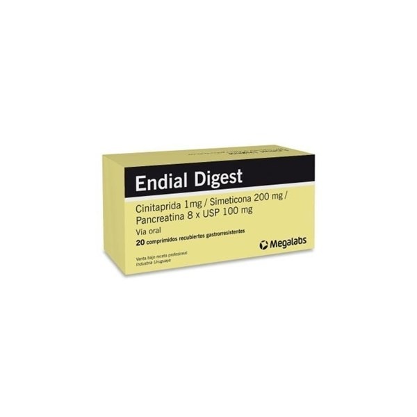 Endial Digest | 20 Comprimidos | Cinitrapida + Simeticona + Pancreatina #1