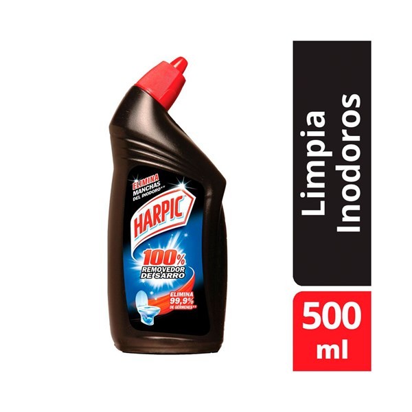 Gel Limpiador Desinfectante Para Inodoros Harpic 100% Removedor de Sarro 500 ml.