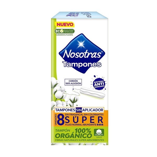 Nosotras Tampones Orgánicos Con Aplicador Super (8 Unidades) alt