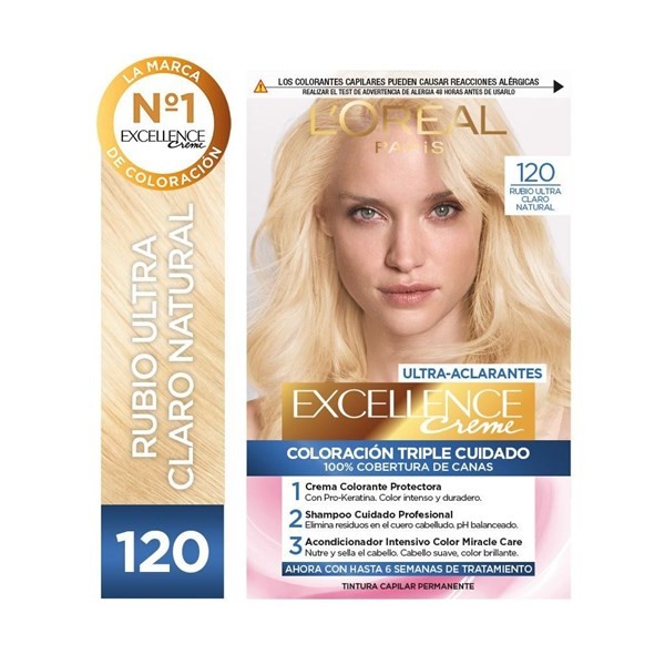 Excellence Kit de Coloración  ultra Aclarante Tono 120 Rubio Ultra Claro Natural