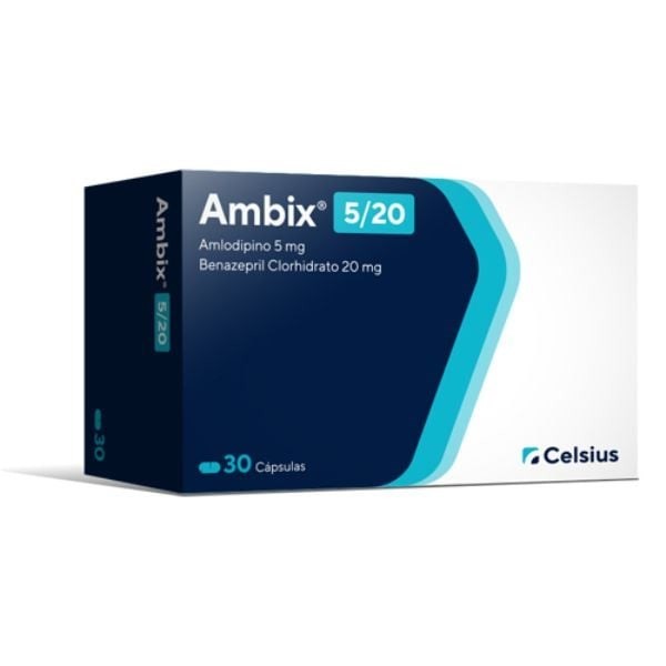 Ambix 5 /20 | 30 Capsulas | Amlodipina + Benazepril #1