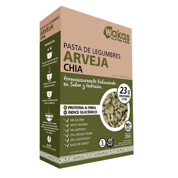Pastas Con Legumbres Wakas Arvejas Con Chia 250 Gr #1