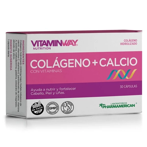 Vitamin Way Suplemento Dietario Colageno + Calcio (30 Cápsulas)