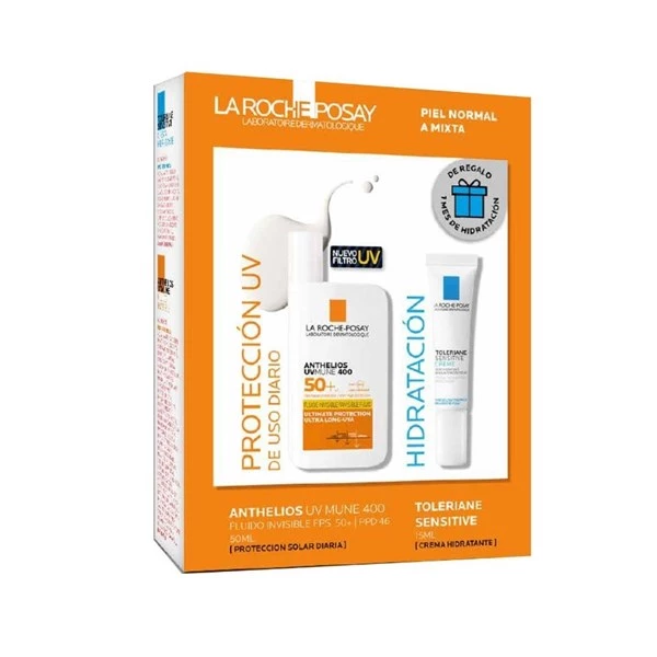 La Roche-Posay Protector Solar Roche-Posay Anthelios Fluido Invisible Fps 50 x 50 ml + Toleriane Sensitive Creme x 15 ml de Regalo