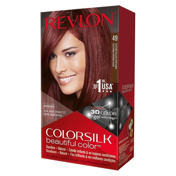 Revlon Colorsilk Beautiful Tintura Permanente Sin Amoníaco | 49 Castaño Rojizo Profundo alt