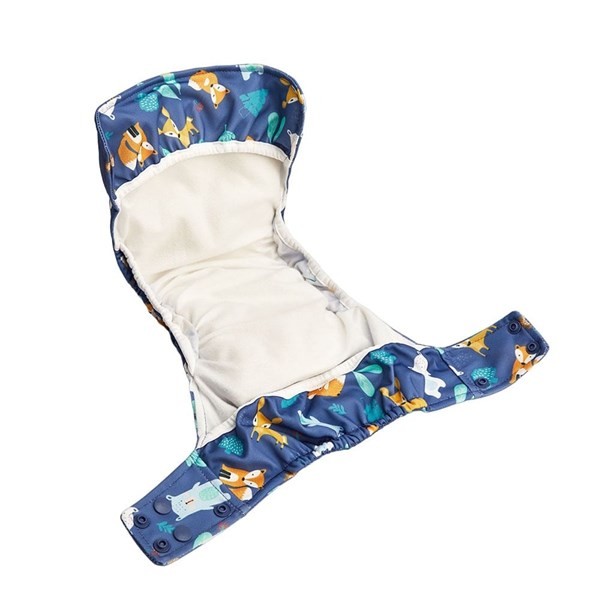 Pañal de Tela Baby Pelle Con Broches Animales Azules Multitalle Talle Multitalle alt