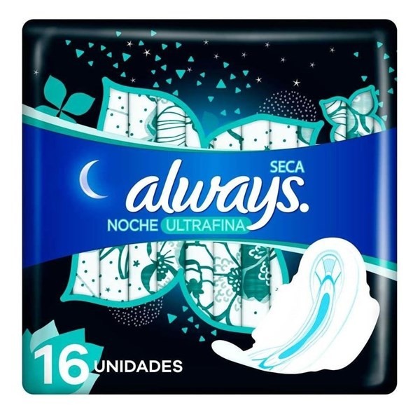 Always Noche Ultrafina Seca Toallitas Femeninas C/Alas X16 U Unico alt