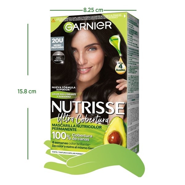 Nutrisse Kit de Coloración Permanente  ultra Cobertura Tono 20 negro Profundo Color alt