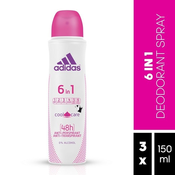 Adidas Antitranspirante Aerosol Femenino 6 En 1 150 Ml