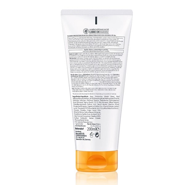 Eucerin Protector Solar en Crema Oil Control Sun Gel Toque Seco Fps 50 200 ml alt