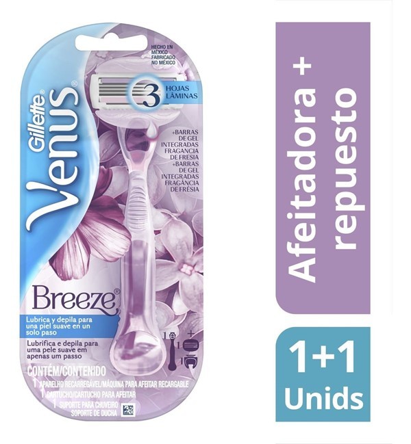 Gillette Venus Breeze 3 Hojas  maquina Afeitadora  x 3 Unid. #1