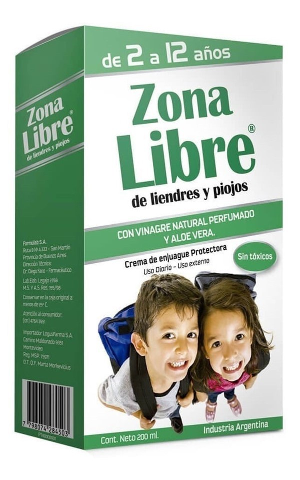 Zona Libre Para Liendres Y Piojos Crema Enjuague 200 ml