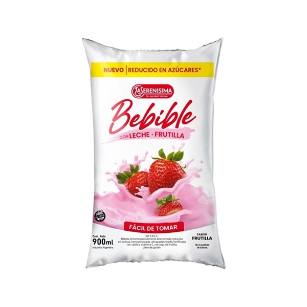 Bebida Lactea La Serenísima Frutilla Sachet 900 Cc. #1