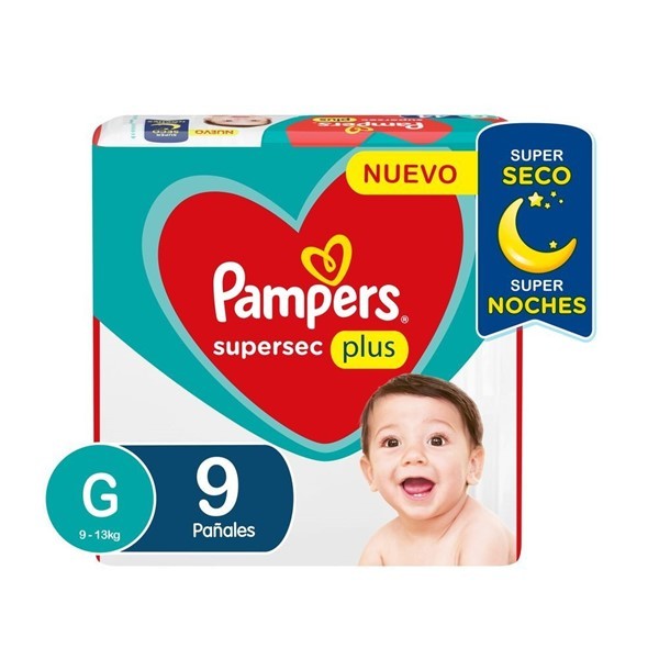Pampers Pañales Supersec Plus (9 Unidades) g #1