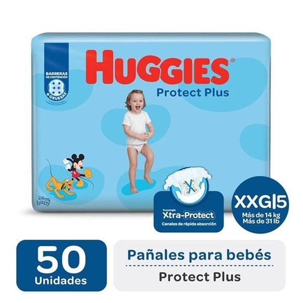 Huggies Pañales Protect Plus Talle Xxg (50 Unidades)