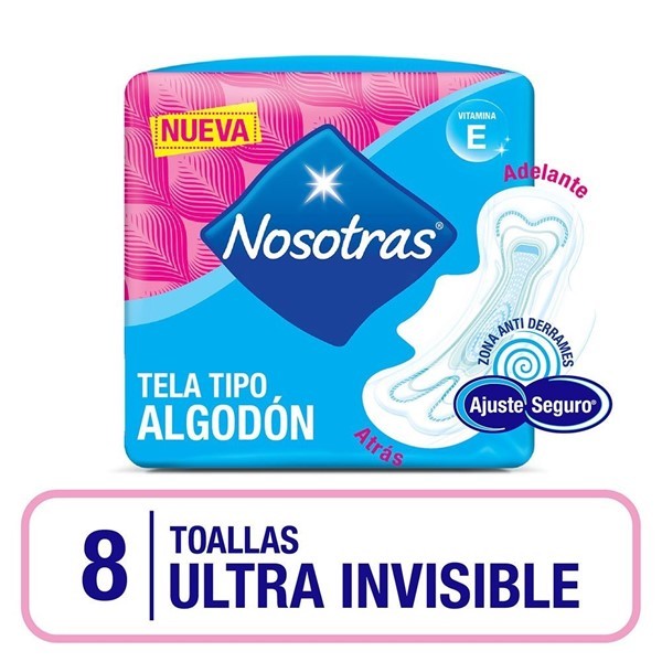 Nosotras Toallas Femeninas Ultrainvisible Tela Tipo Algodón