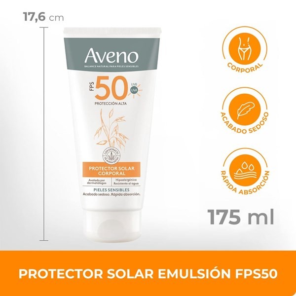 Protector Solar Aveno FPS 50 Emulsión Corporal 175ml alt