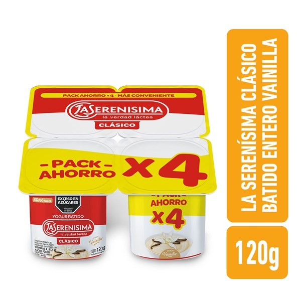 Genérico Yogur Entero Batido La Serenísima De Vainilla Clásico X 4 120 Grs alt