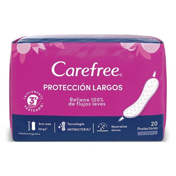 Carefree Protectores Diarios Largos x 20 un alt