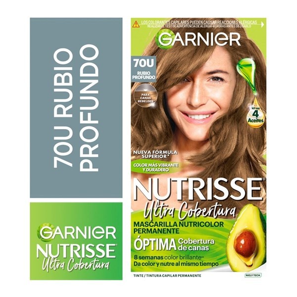Nutrisse Kit de Coloración Permanente  ultra Cobertura Tono 70 Rubio Profundo Color